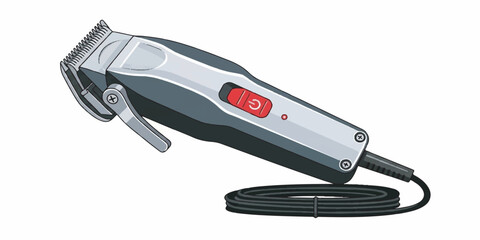 Modern vector illustration of barber clippers with sharp clean outlines and flat solid colors