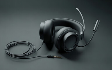 Sleek Black Gaming Headset Immersive Audio and Clear Communication for Enhanced Gaming Sessions