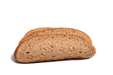 rye bread isolated on white background,