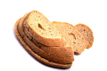 rye bread isolated on white background,
