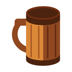 wooden coffee mug vector illustration 
