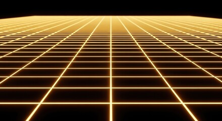 Abstract perspective grid pattern with glowing lines on a dark background.