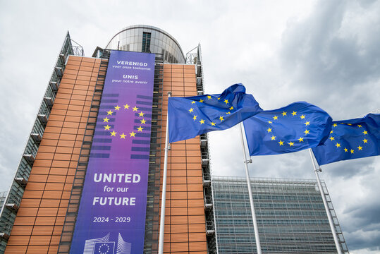Berlaymont building, headquarters of the European Commission, executive branch of the European Union, in Brussels, Belgium