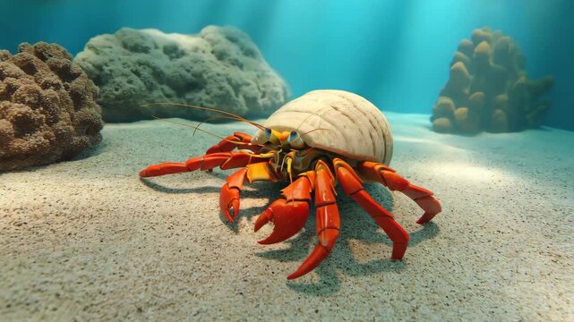 hermit crab on the sea bed