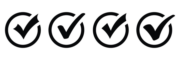Checkmark icon editable stroke on white background