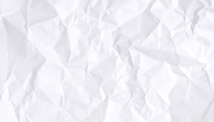 High-resolution image of crumpled white paper texture; abstract, minimalist, and clean design; perfect for backgrounds, website design, or print projects.