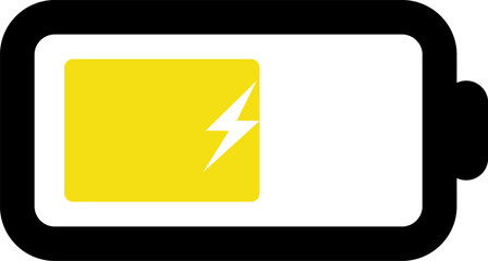 Battery charge. Level indicator. Half charged.