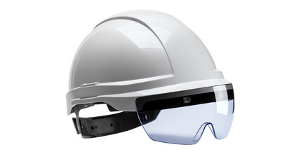 Fototapeta premium Safety helmet with visor designed for construction and industrial work, ensuring maximum protection and visibility.
