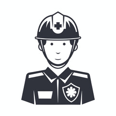 Cartoon Nurse with First Aid Kit on White Background Icon