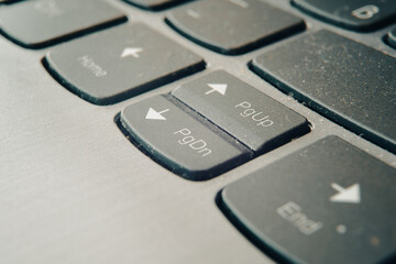 Cursor keys on a laptop keyboard