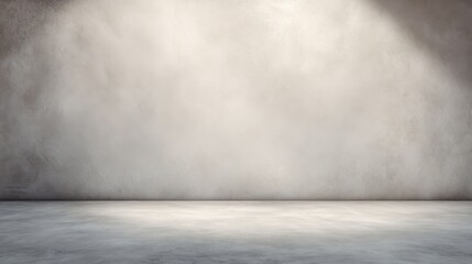 Minimalist interior with concrete-like walls and soft diffused light creating a gradient from shadow to subtle illuminat