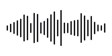Set of radio Wave icon. Monochrome simple sound wave on white background. Vector sound wave icon. Music player sound bar. Record interface. Equalizer icon with soundwave line. Used for mobile.