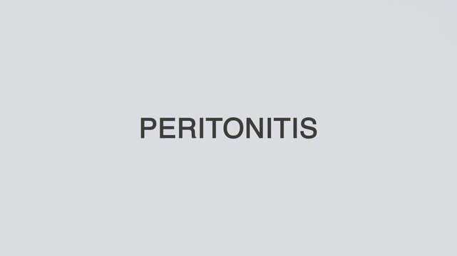 Peritonitis stethoscope concept illustration illustrative word text medicine diagnosed with hand holding stethoscope on white background for abdominal infection awareness