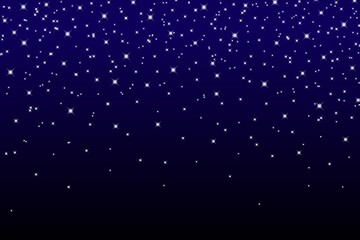 Fototapeta premium Starry night sky with stars. The background of the dark blue night sky is dotted with sparkling stars.