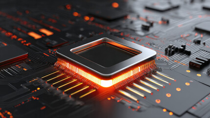 nano lock emerging from microprocessor socket micro perspective dramatic lighting illustration concept scene visual for commercial design use high detail quality stock image illustration concept scene