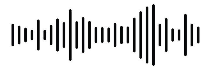 Set of radio Wave icon. Monochrome simple sound wave on white background. Vector sound wave icon. Music player sound bar. Record interface. Equalizer icon with soundwave line. Used for mobile.