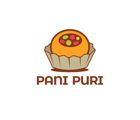 Pani Puri Logo Vector &ndash; Indian Street Food Snack Design