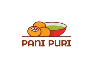 Pani Puri Logo Vector &ndash; Indian Street Food Snack Design