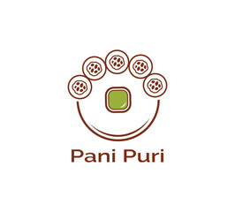 Pani Puri Logo Vector &ndash; Indian Street Food Snack Design