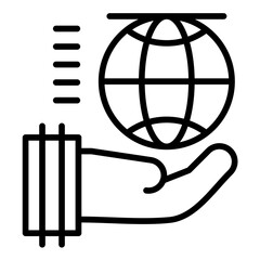Globe with hands Icon