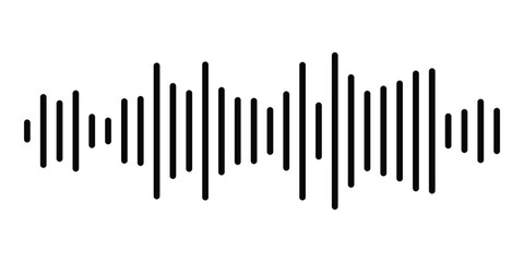Music wave line sound one noise icon audio frequency signal, podcast radio sound wave volume hand art. Acoustic line music logo record sound wave doodle sketch abstract. Vector illustration