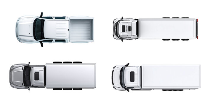 top view of transportation trucks