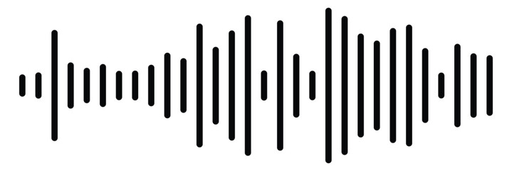 Sound wave icon. Podcast soundwave line of voice. Record music player. Mobile talk track. Sound waves for voice message. Audio wave icon.