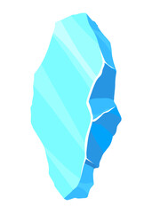 Crystal of ice, iceberg broken piece of ice, icicle, cold frozen block ice mountain, winter landscape for game design cartoon vector illustration