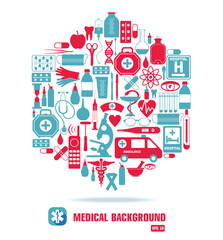 Medical icon set in geometric.