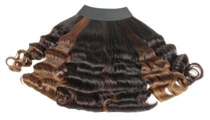  Studio Shot of Curly Ombre Wig Hair isolated on solid white background Png