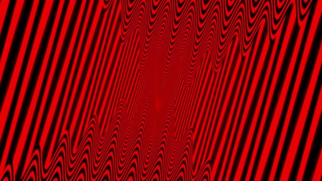 Abstract red parallel lines spiraling in a hypnotic and psychedelic motion effect background
