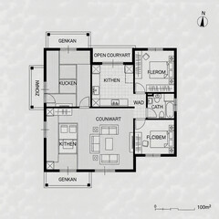 Japanese Minimalist House Floor Plan