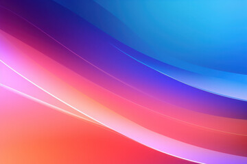 Naklejka premium Abstract Smooth Wavy Lines in Pink Blue and Orange Gradient