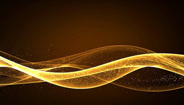 Abstract Gold Wave Design with Sparkling Particles