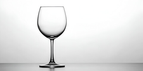 Silhouette of a wine glass isolated on plain white background