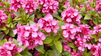 Naklejka premium Flowers of beautiful pink weigela