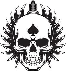 Obraz premium Skeleton Rider on Motorcycle Vector IllustrationBiker Skeleton Silhouette with Flames Artwork