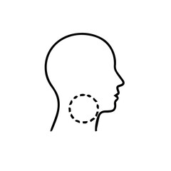 silhouette of a man with sore throat