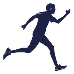 Obraz premium Silhouette of a running man isolated on white background for fitness design