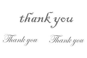 Thank You text hand drawn lettering calligraphic isolated on white background vector illustration