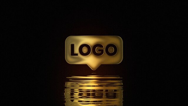 Faded Gold Metal Reflection Logo Reveal