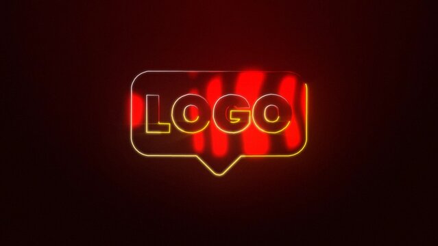 Neon Glow Outline Metal Logo Reveal