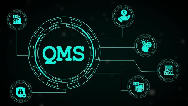 Quality management system business and industrial technology concept. QMS. Business, Technology, Internet and networking concept. business or Sales growth concept animation. business idea icon  .