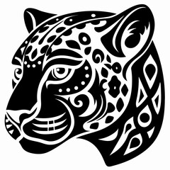 Tribal Jaguar Head Tattoo Design - Powerful Animal Art