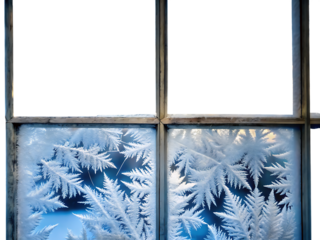 snow frost in the form of natural patterns on the isolated on white background PNG, AI GENERATED