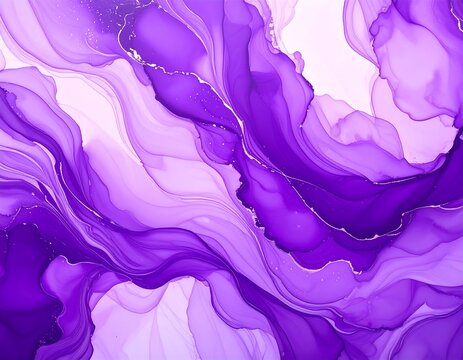 Purple abstract fluid art