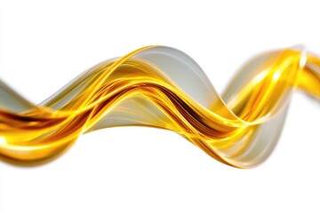 Abstract gold and silver wave flowing on white