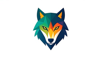 Obraz premium Geometric wolf head design.