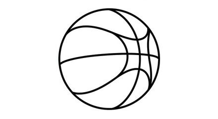 Bold black outline of a basketball creates a dynamic graphic symbolizing sport, competition, and active lifestyle for diverse commercial uses