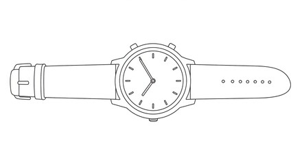 Sleek modern wristwatch with clean line art design, perfect for fashion, timekeeping, or accessory concepts